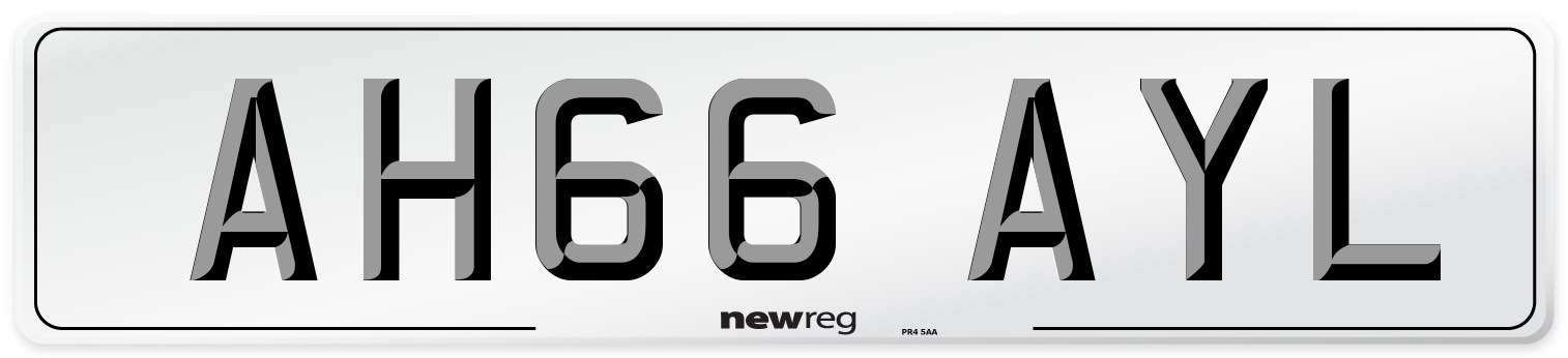 AH66 AYL Number Plate from New Reg